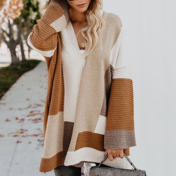 Creamy Colorblock Cardigan - Picture 7 of 8